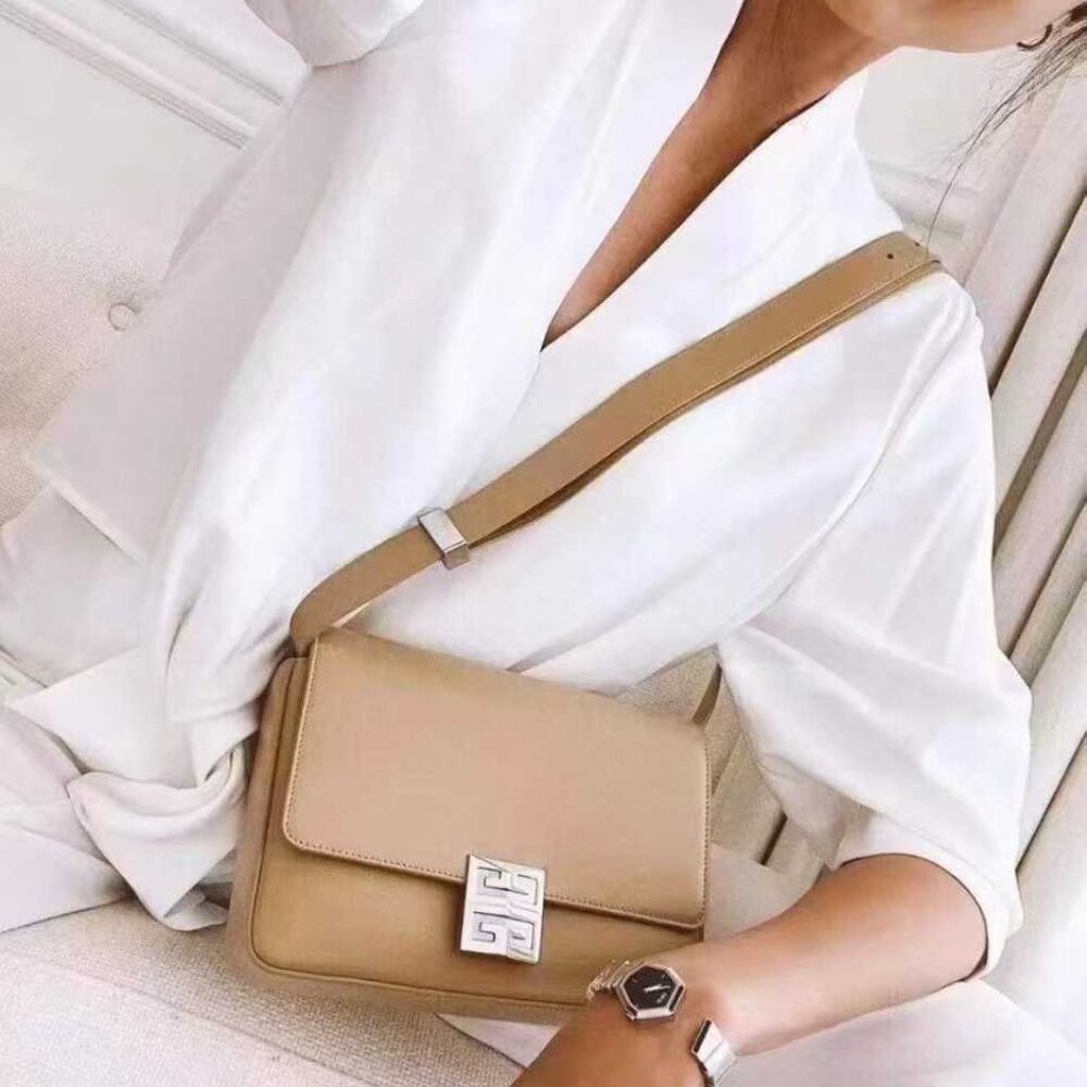 NWT Authentic Givenchy Box Calfskin Small 4G Shoulder Bag Beige - Picture 5 of 11
